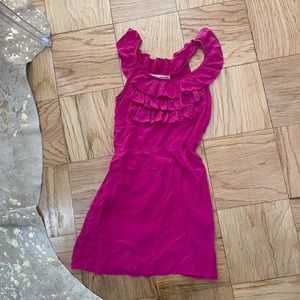 Pink ruffle cocktail dress